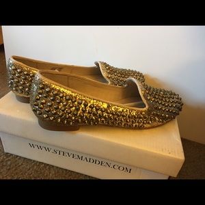 Steve Madden Gold Studded Flats